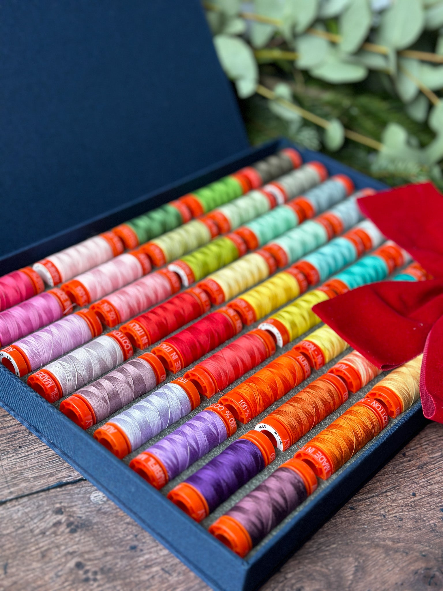 Aurifil Thread Set THE PERFECT BOX OF COLORS By Pat Sloan 50wt Cotton 12  Large (1422 yard) Spools 