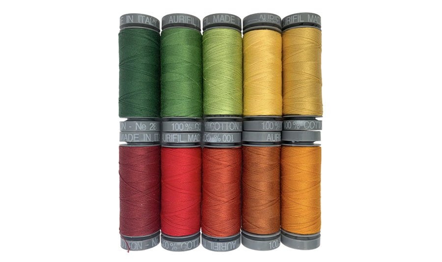 10 Spools 50wt Fall Colors 100% Cotton Thread
