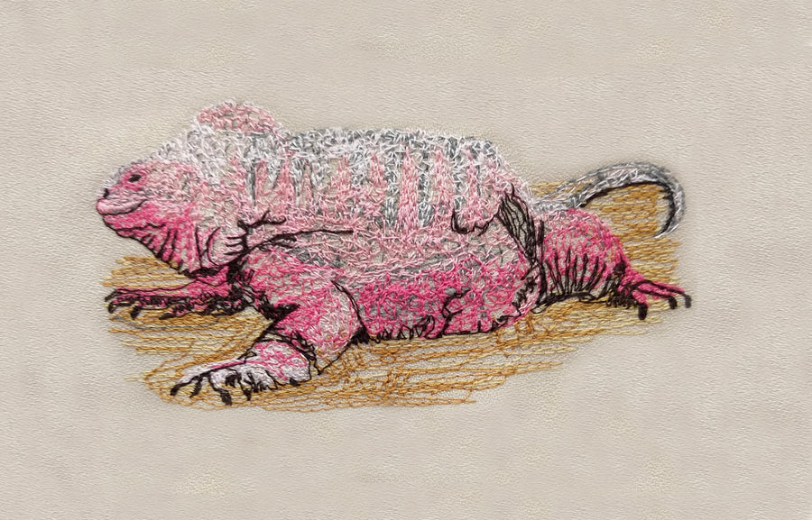 Pink Land Iguana by Aurifil + Patterns