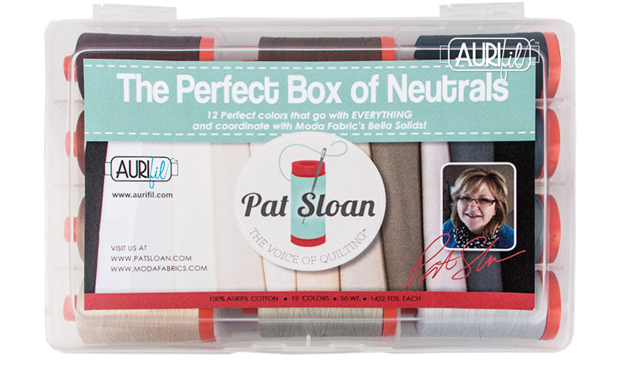 Pat Sloan The Perfect Little Box of Neutrals Aurifil Thread Kit 10 Small Spools 50 Weight PS50PN10