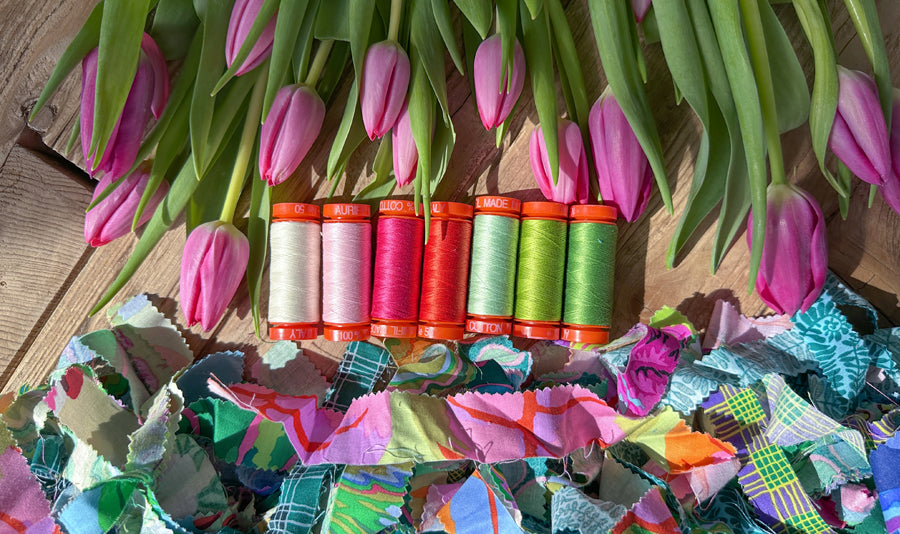 Roar Aurifil TP50RC10 Fili Da Cucito In Cotone 50wt, Set 10 Bobine Piccole Assortite (colori Tula Pink), 220m Cadauna, Per Quilting E Patchwork - copertina