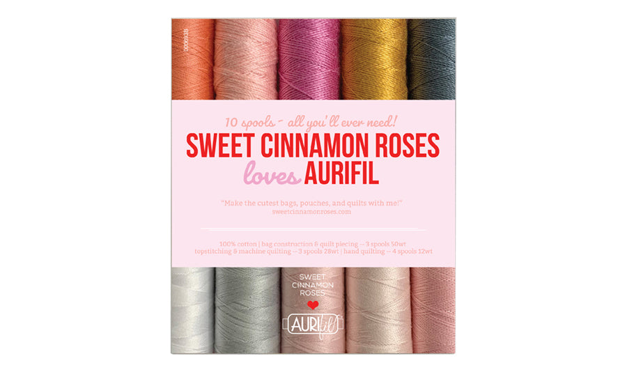 Sweet Cinnamon Roses Loves Aurifil by Laura Cunningham